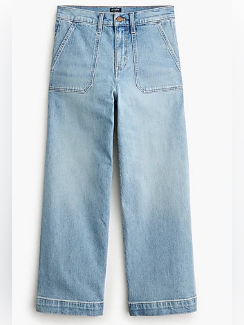 J Crew Wide-Leg Cropped Utility Jeans